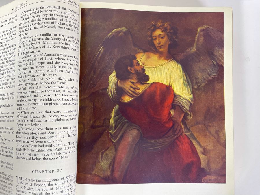 Large Format 'Rembrandt Edition' King James Version Bible Featuring Illustrations By Rembrandt - See Photos For Sampling 9W X 11.5H X 3D [Photo 15]