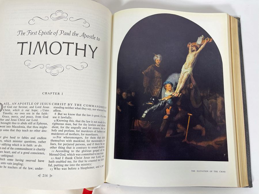 Large Format 'Rembrandt Edition' King James Version Bible Featuring Illustrations By Rembrandt - See Photos For Sampling 9W X 11.5H X 3D [Photo 21]