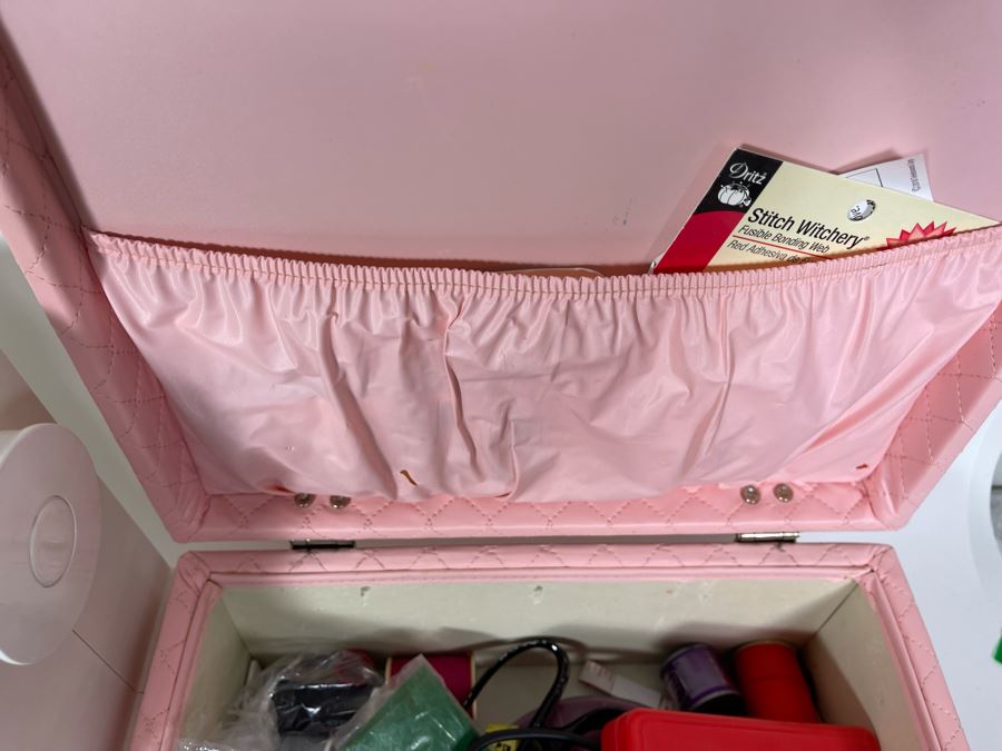 PFAFF Hobby 1142 Sewing Machine (Missing Electrical Cord) With Box Of Sewing Supplies [Photo 7]