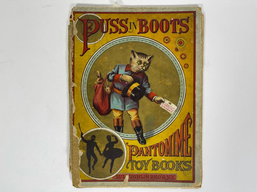 Antique Puss In Boots Pantomime Toy Books (Loose Pages / Binding) [Photo 1]