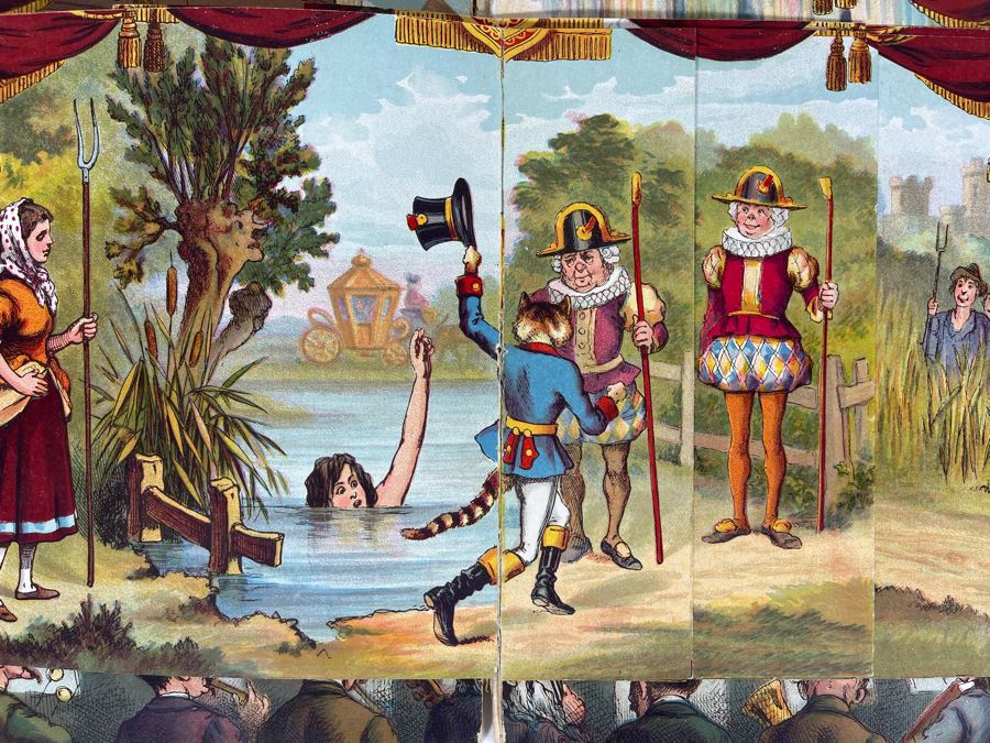 Antique Puss In Boots Pantomime Toy Books (Loose Pages / Binding) [Photo 7]