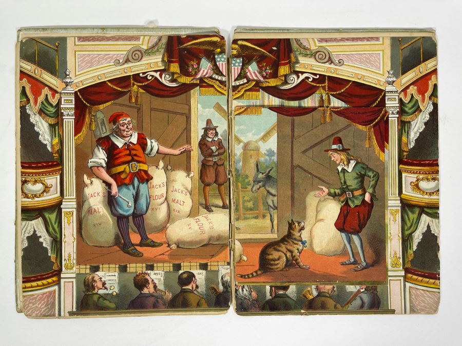 Antique Puss In Boots Pantomime Toy Books (Loose Pages / Binding) [Photo 2]