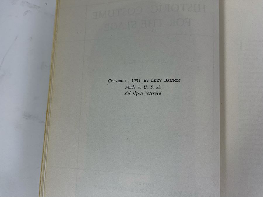 Vintage 1935 Book Historic Costume For The Stage By Lucy Barton [Photo 5]