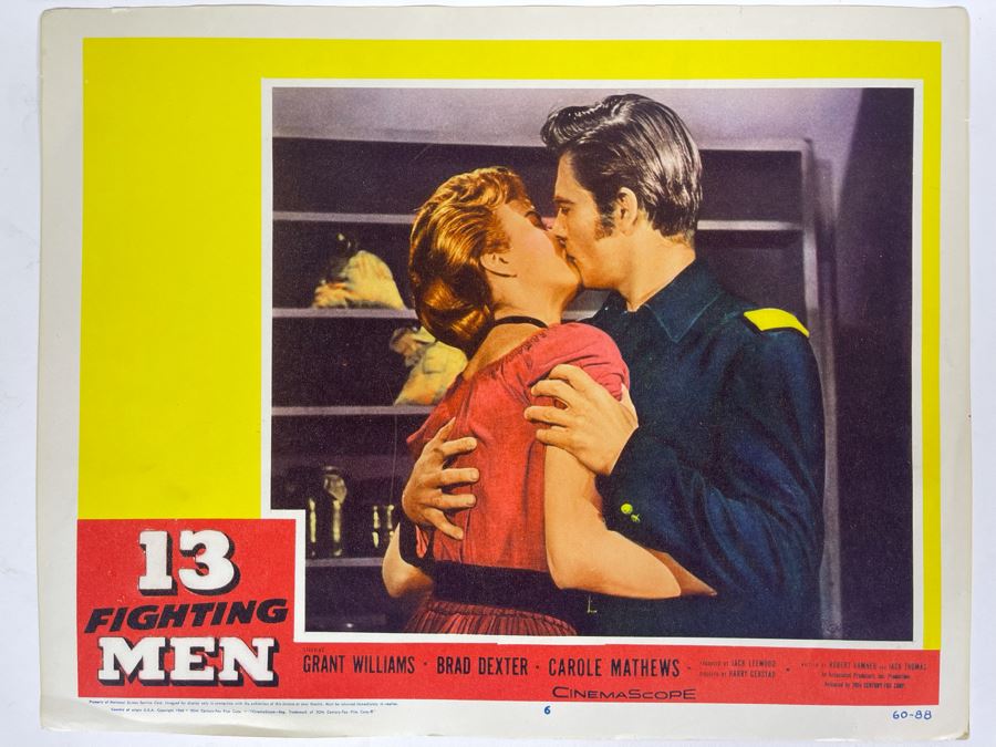 Vintage 1960 Lobby Card For The Movie '13 Fighting Men' Featuring Carole Mathews 14 X 11