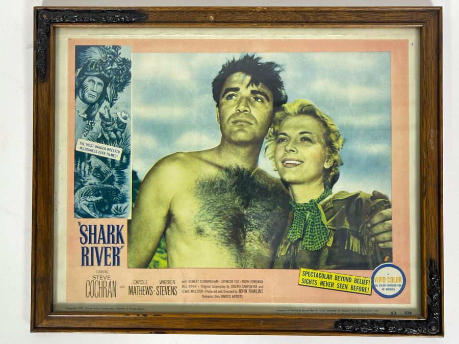 Framed Vintage 1953 Lobby Card For The Movie 'Shark River' Featuring Carole Mathews 14 X 11 [Photo 1]