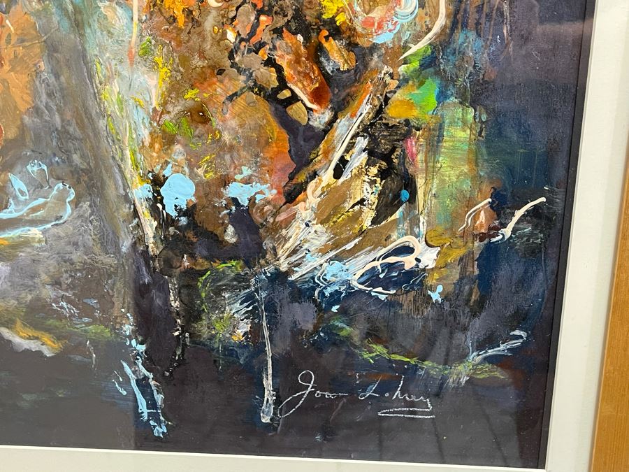 Framed Original Joan Lohrey Abstract Painting On Paper 30 X 36 [Photo 7]