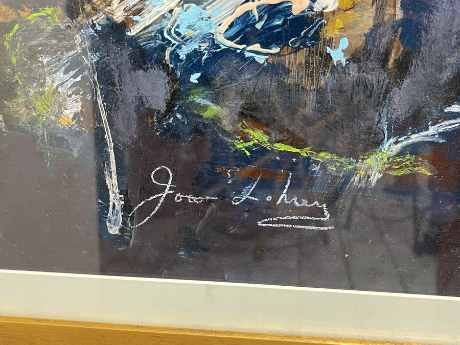 Framed Original Joan Lohrey Abstract Painting On Paper 30 X 36 [Photo 8]