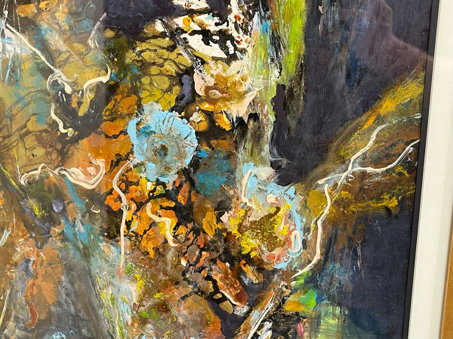 Framed Original Joan Lohrey Abstract Painting On Paper 30 X 36 [Photo 6]