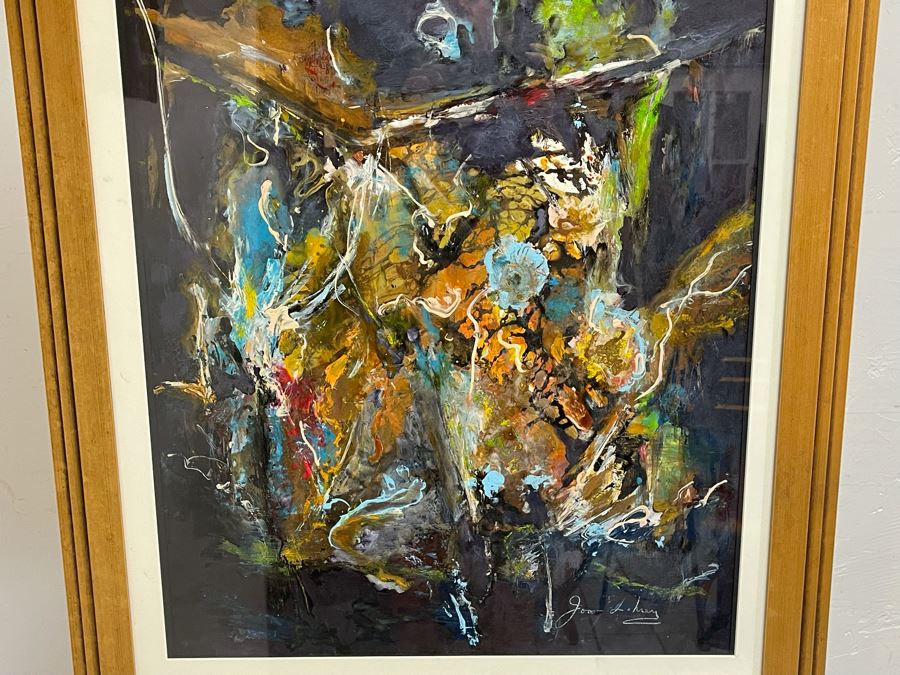 Framed Original Joan Lohrey Abstract Painting On Paper 30 X 36 [Photo 4]