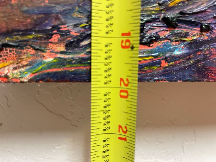 Original Joan Lohrey Abstract Oil Painting On Board Titled 'Rocky Cliffs' 20 X 20 [Photo 8]