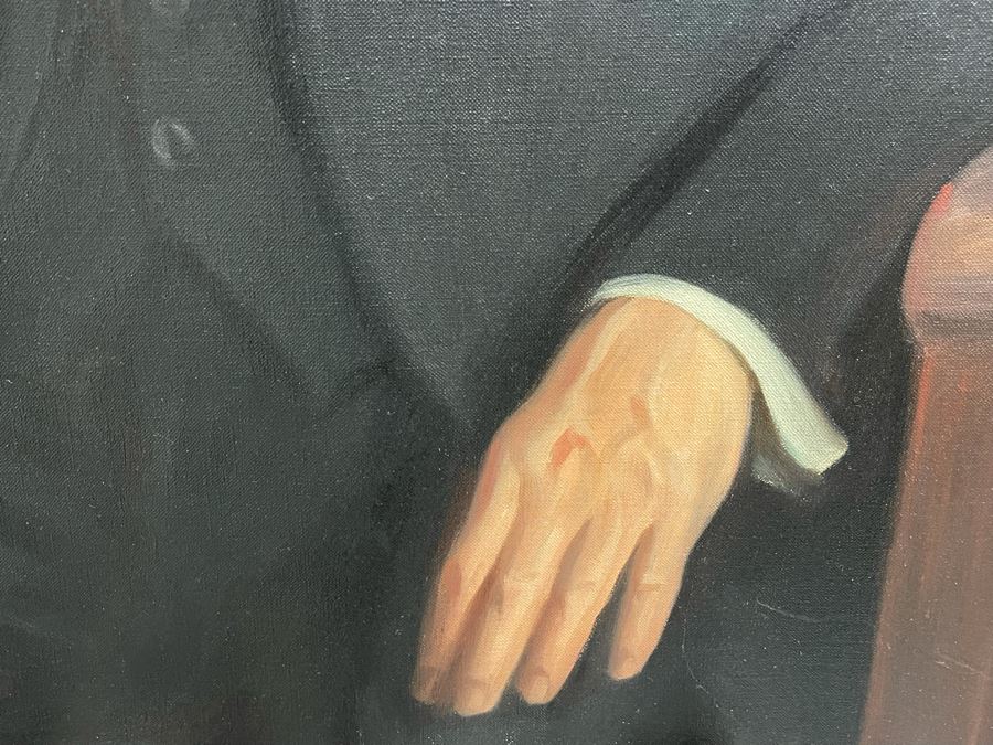 Vintage 1933 Original Jaccob Binder Portrait On Canvas 33 X 41 [Photo 6]