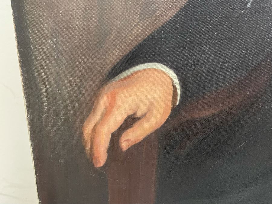 Vintage 1933 Original Jaccob Binder Portrait On Canvas 33 X 41 [Photo 7]