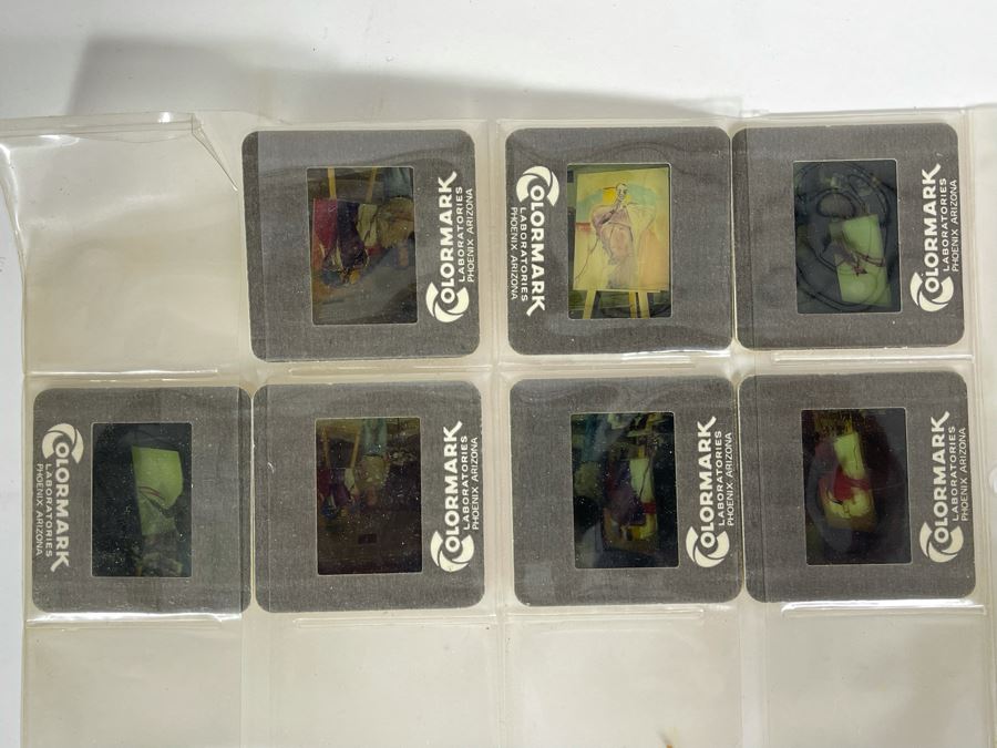 Original Set Of Seven Slides Showing Native American Artist Fritz Scholder's Progression Of Painting Photographed By Jean Klafs [Photo 19]