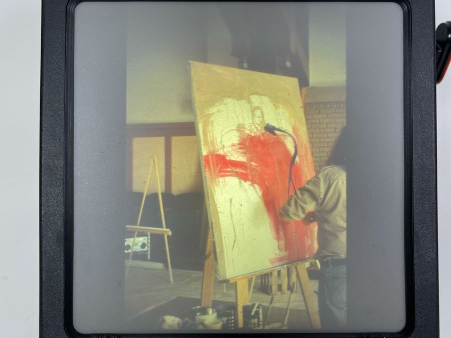 Original Set Of Seven Slides Showing Native American Artist Fritz Scholder's Progression Of Painting Photographed By Jean Klafs [Photo 6]