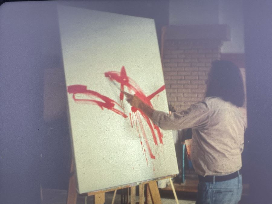 Original Set Of Seven Slides Showing Native American Artist Fritz Scholder's Progression Of Painting Photographed By Jean Klafs [Photo 5]