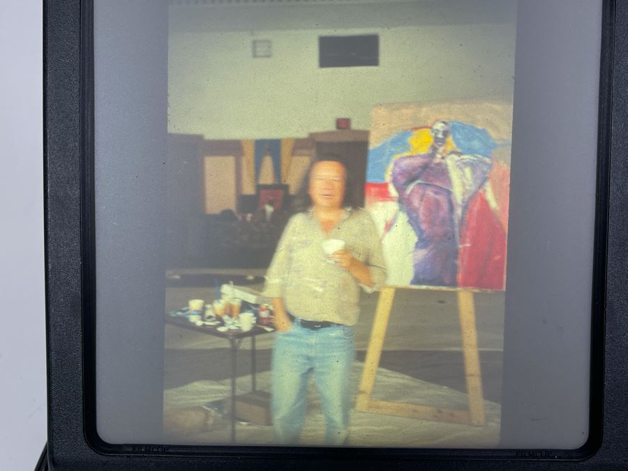 Original Set Of Seven Slides Showing Native American Artist Fritz Scholder's Progression Of Painting Photographed By Jean Klafs [Photo 12]