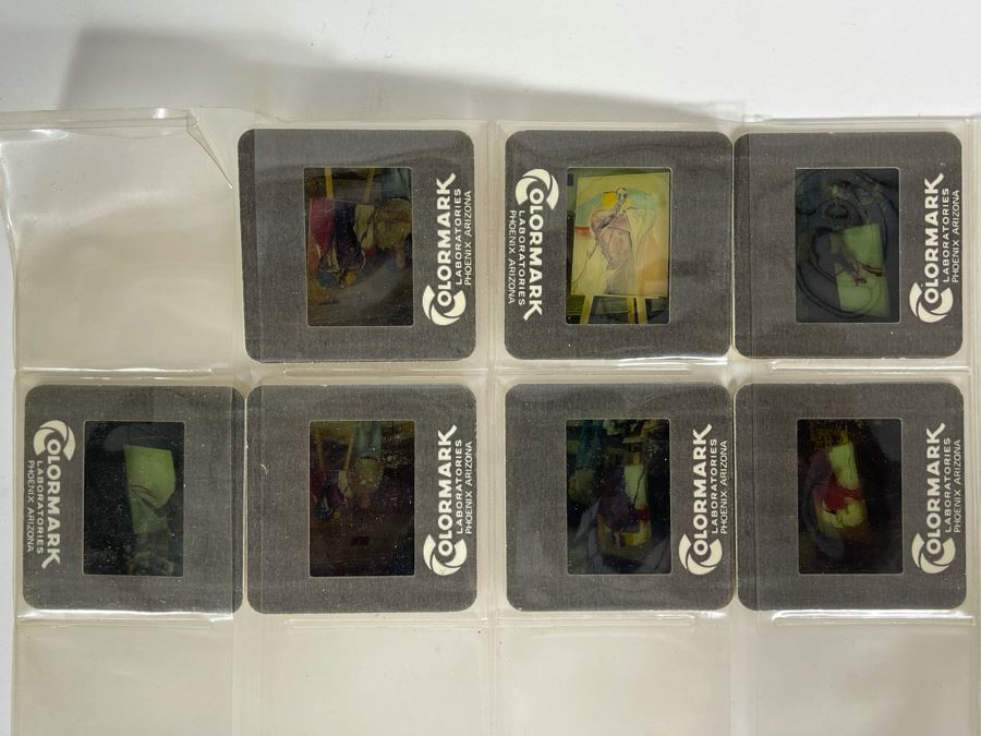 Original Set Of Seven Slides Showing Native American Artist Fritz Scholder's Progression Of Painting Photographed By Jean Klafs [Photo 20]