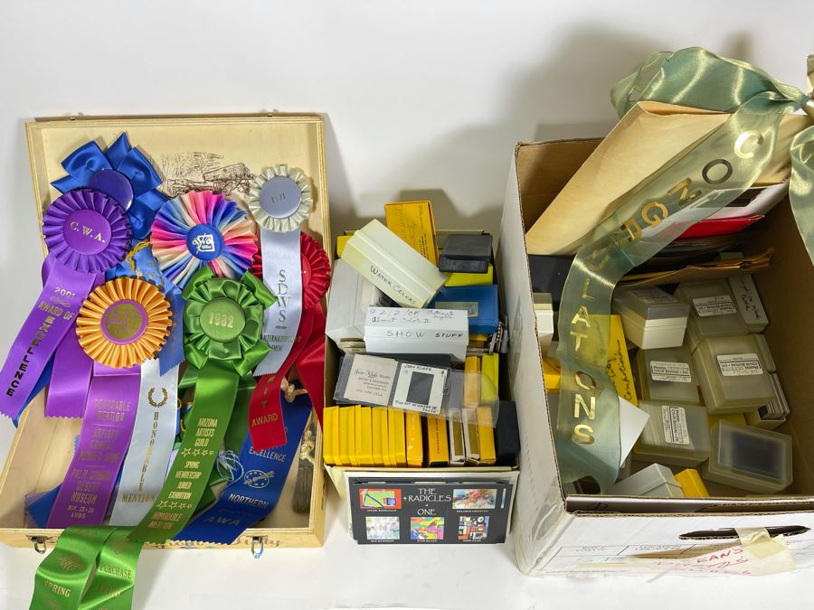 Artist Jean Klafs' Slides / Photos Collection Documenting Her Artwork Along With Jean Klafs' Award Ribbons From Various Art Shows [Photo 2]