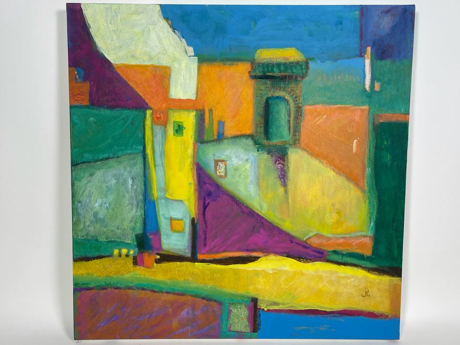 Original Jean Klafs Mixed Media Oil Painting On Canvas 24 X 24 [Photo 3]