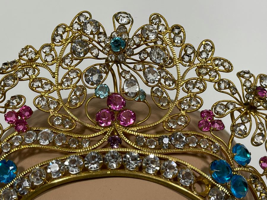 Adjustable Tiara With Rhinestones Crystals [Photo 6]