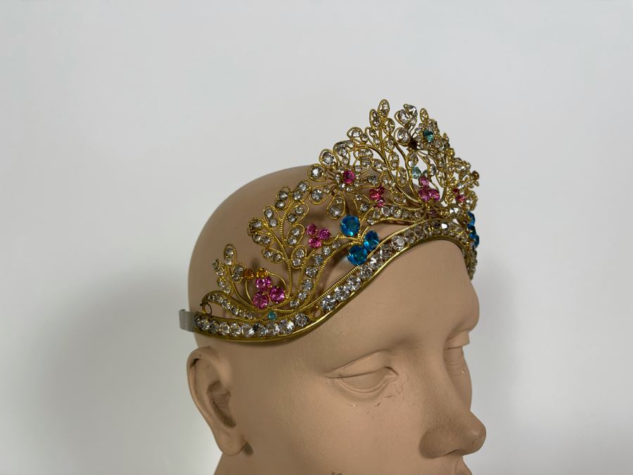 Adjustable Tiara With Rhinestones Crystals [Photo 9]