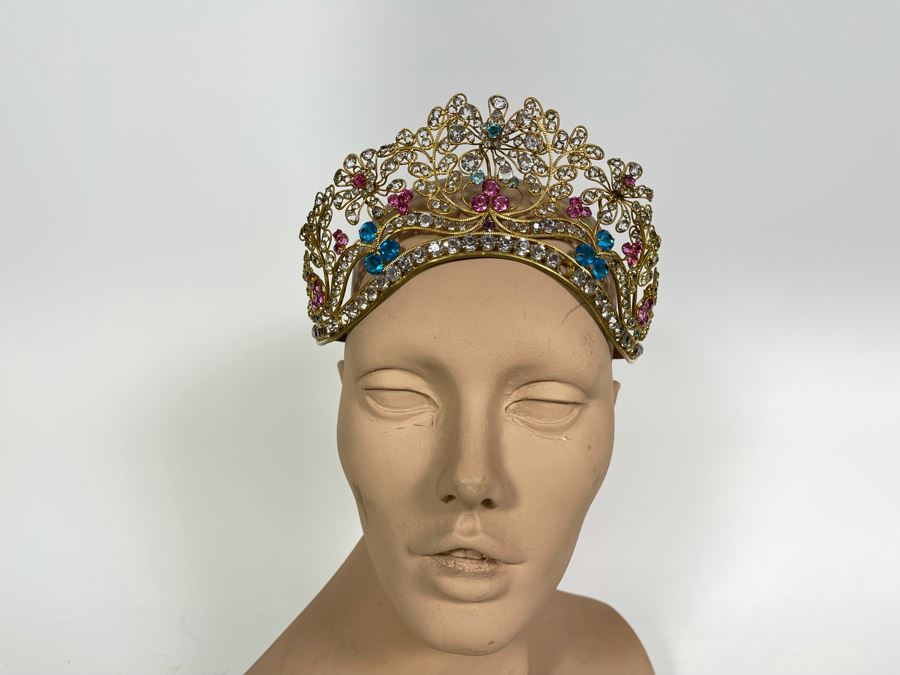 Adjustable Tiara With Rhinestones Crystals [Photo 2]