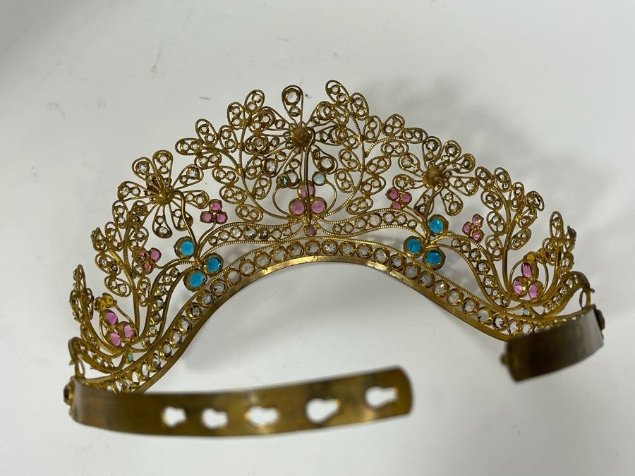 Adjustable Tiara With Rhinestones Crystals [Photo 13]