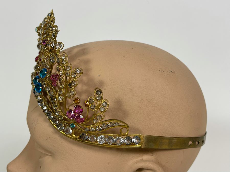 Adjustable Tiara With Rhinestones Crystals [Photo 12]