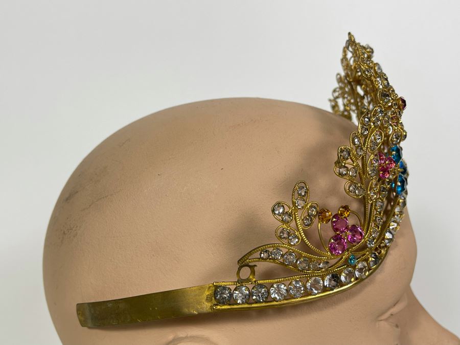Adjustable Tiara With Rhinestones Crystals [Photo 11]