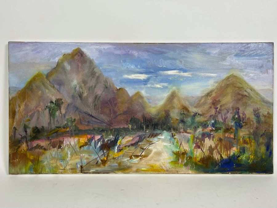 Original Joan Lohrey Oil Painting On Canvas Unsigned 24 X 12 [Photo 2]