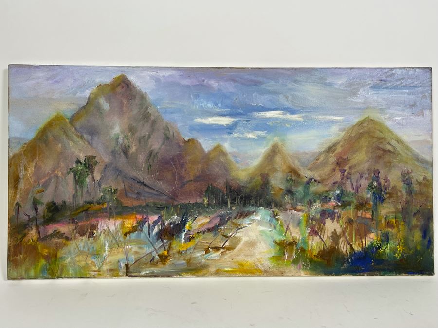 Original Joan Lohrey Oil Painting On Canvas Unsigned 24 X 12 [Photo 6]