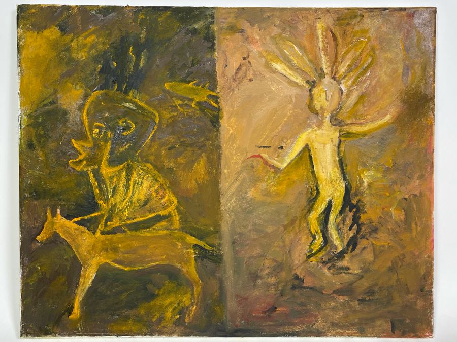 Original Joan Lohrey Oil Painting On Canvas Unsigned 20 X 16 [Photo 2]