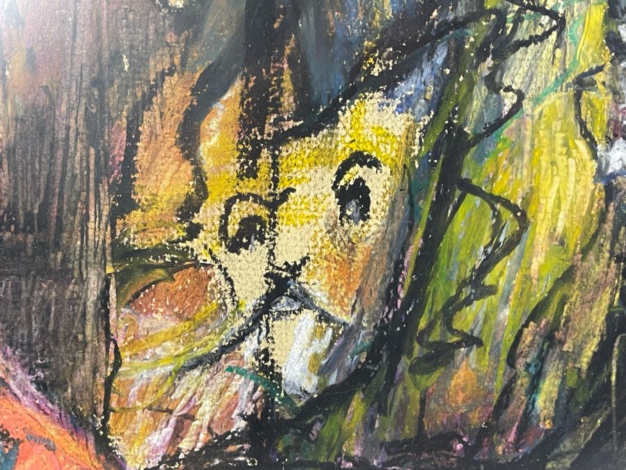 Framed Original Joan Lohrey Painting On Paper Unsigned Frame Measures 24 X 22 [Photo 6]