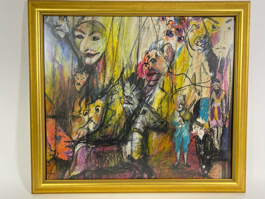 Framed Original Joan Lohrey Painting On Paper Unsigned Frame Measures 24 X 22 [Photo 3]