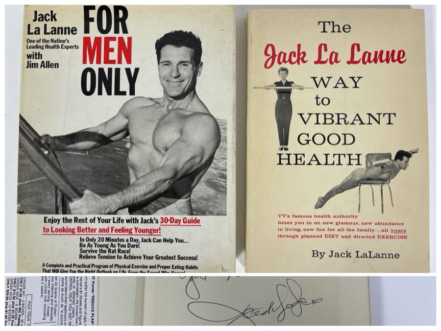 Jack La Lanne Hand Signed Book: For Men Only And Jack La Lanne Book The Way To Vibrant Good Health