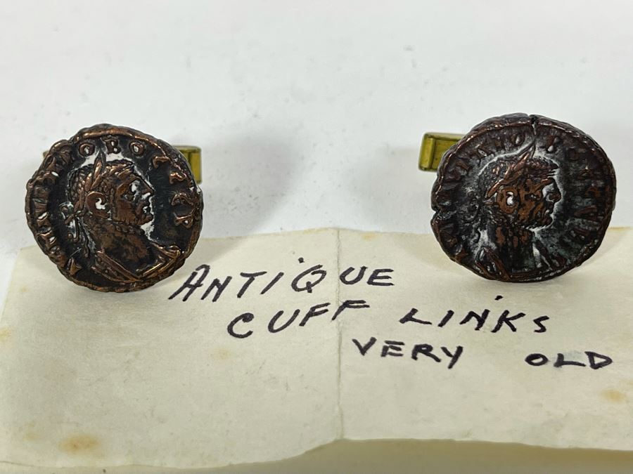 Antique Cufflinks Made From Antique Coins [Photo 1]