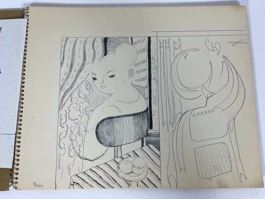 Original Jean Klafs Artist Sketch Book With Pages Of Original Artwork 11 X 14 - See Photos [Photo 6]