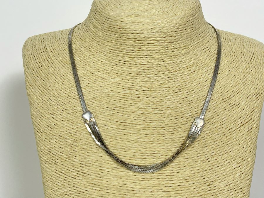 Sterling Silver 18' Necklace And Three Sterling Silver Bracelets 22.8g [Photo 2]