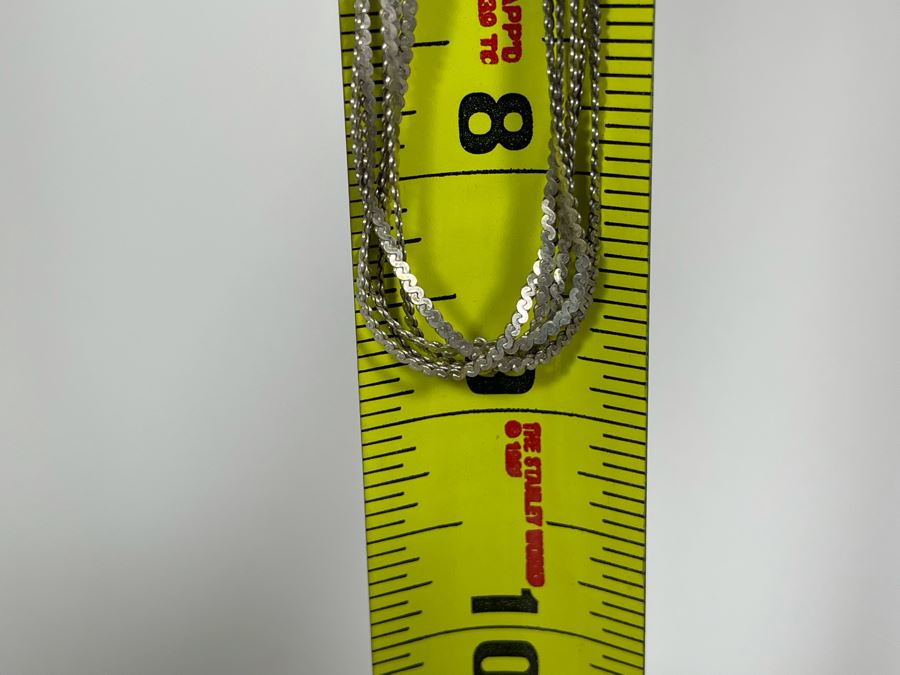 Sterling Silver 18' Necklace And Three Sterling Silver Bracelets 22.8g [Photo 9]