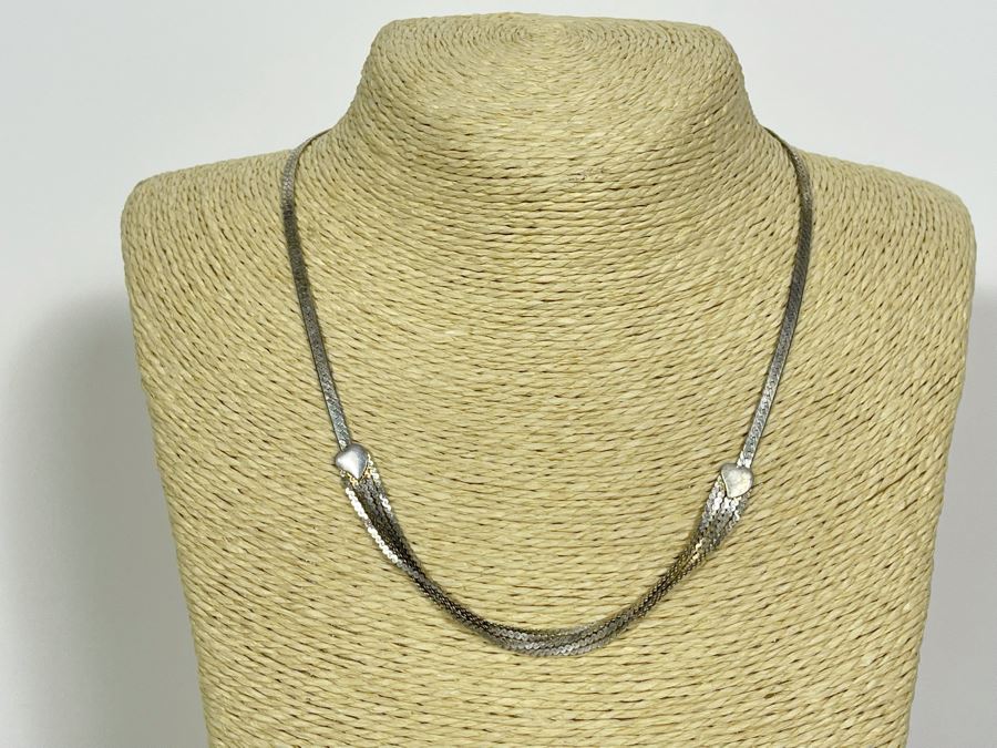 Sterling Silver 18' Necklace And Three Sterling Silver Bracelets 22.8g [Photo 3]