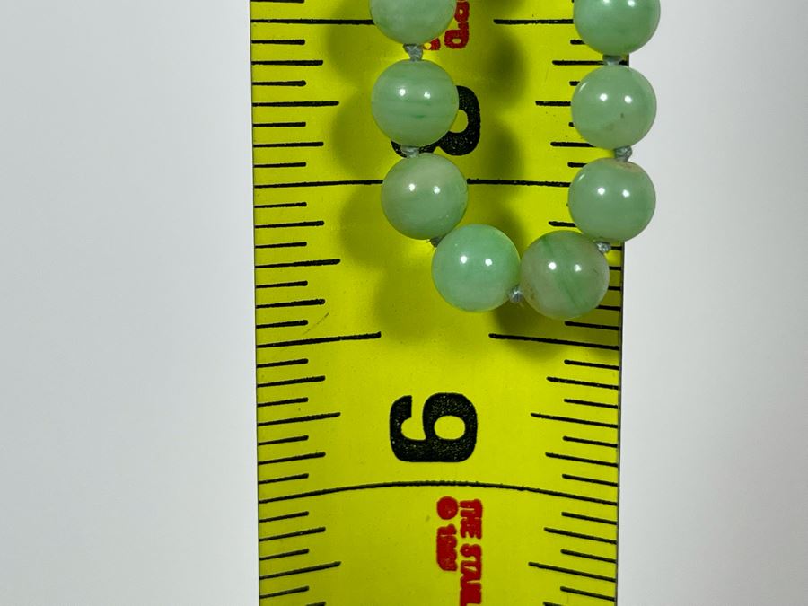 Vintage Commercial Quality Jade Bead 17' Necklace 21.2g [Photo 7]