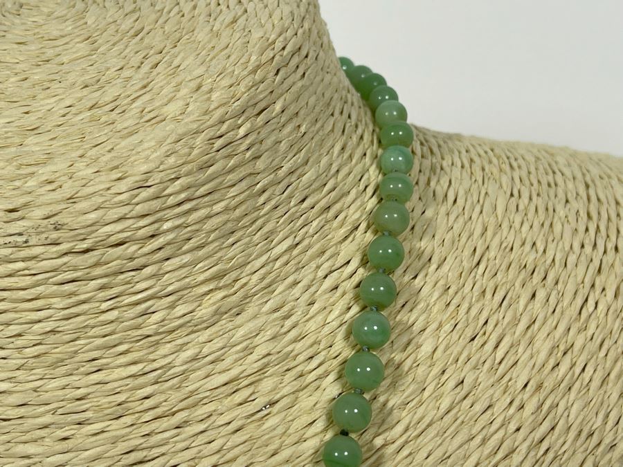 Vintage Commercial Quality Jade Bead 17' Necklace 21.2g [Photo 5]