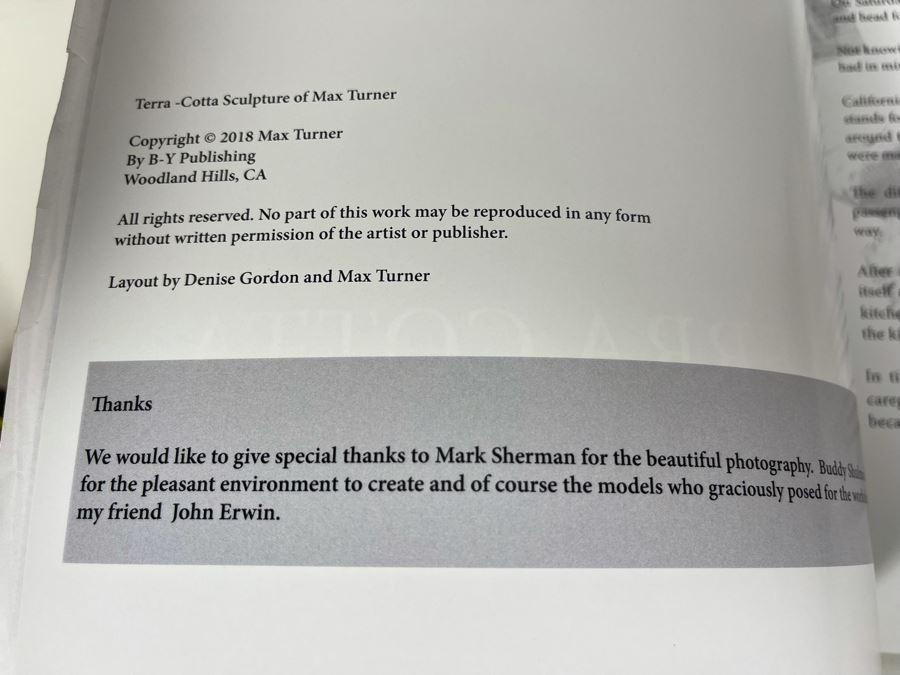 Pair Of Max Turner Artist Books: The Sculpture Of Max Turner And Terra Cotta Sculpture Of Max Turner (Several Sculptures Featured Were Previously Sold  - Adam And Eve Sculputre Is In Book) [Photo 27]