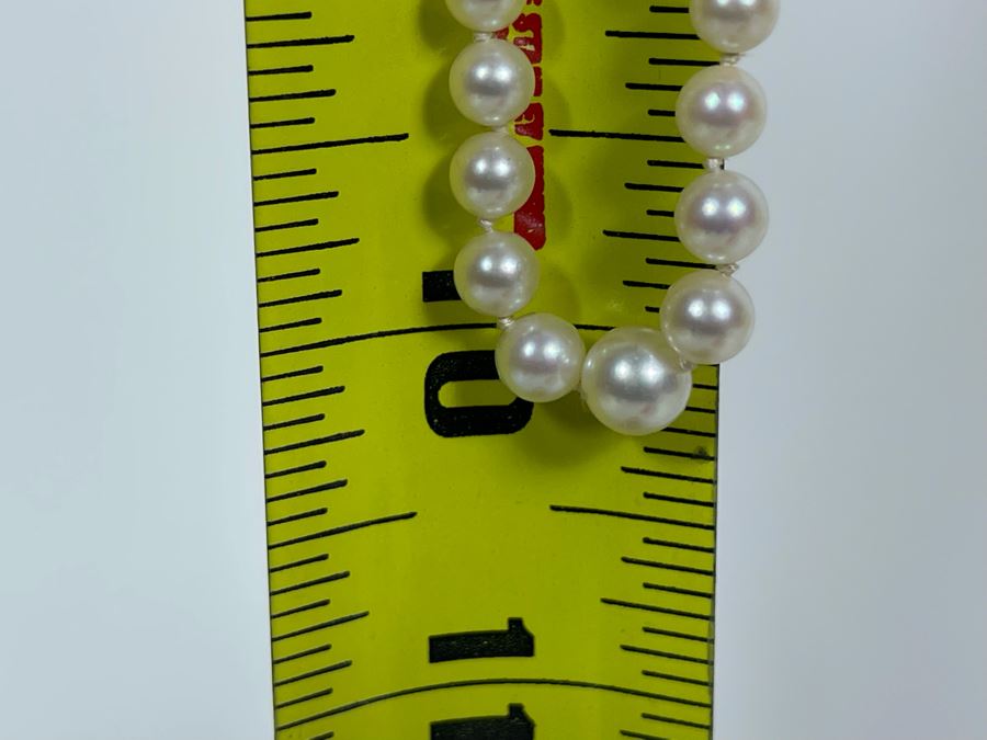 Cultured Pearl Graduated 3.5-7mm Strand 20' Necklace With 14K Gold Clasp [Photo 8]