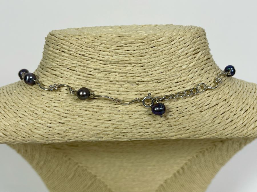 Sterling Silver Pearl 19' Necklace 10.2g [Photo 8]