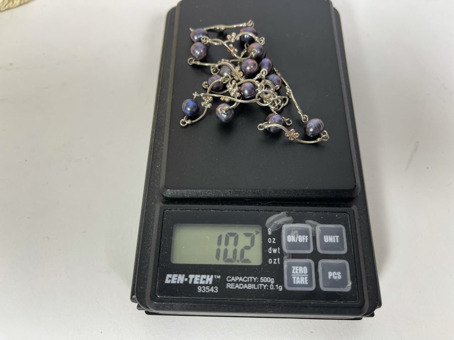 Sterling Silver Pearl 19' Necklace 10.2g [Photo 10]