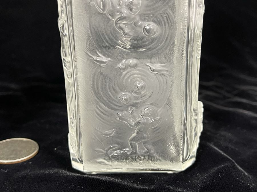 Pair Of Vintage 1930s Czechoslovakian Clear And Frosted Crystal Perfume Scent Bottles 6H And 7H (Note Both Stopper Stems Are Broken As Shown In Photos) [Photo 22]