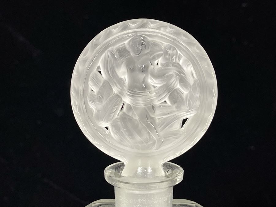 Pair Of Vintage 1930s Czechoslovakian Clear And Frosted Crystal Perfume Scent Bottles 6H And 7H (Note Both Stopper Stems Are Broken As Shown In Photos) [Photo 7]