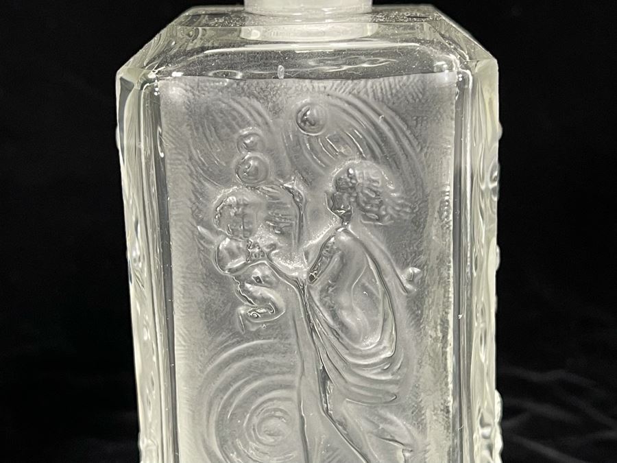 Pair Of Vintage 1930s Czechoslovakian Clear And Frosted Crystal Perfume Scent Bottles 6H And 7H (Note Both Stopper Stems Are Broken As Shown In Photos) [Photo 14]