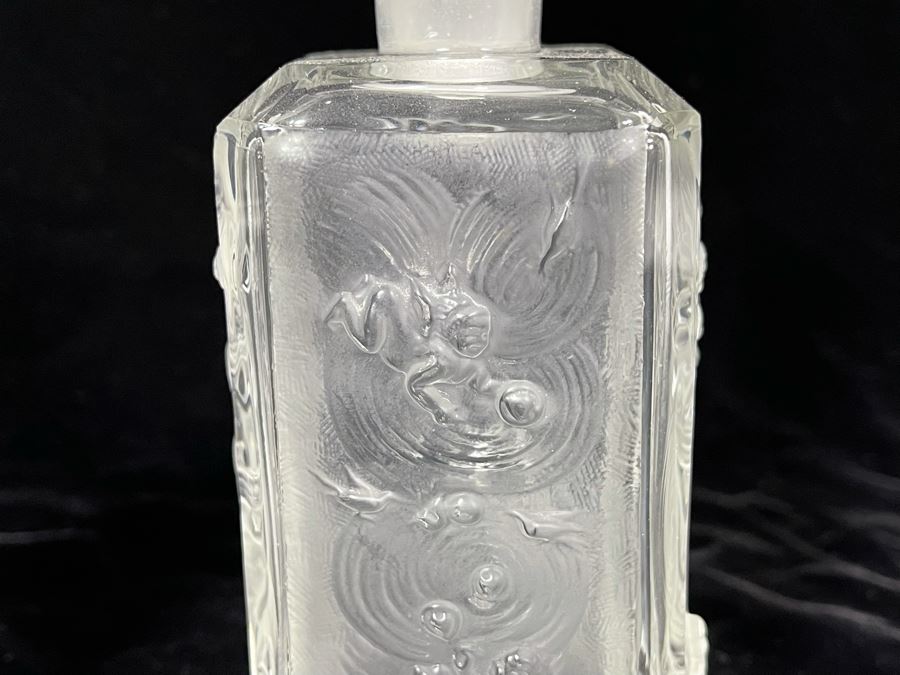 Pair Of Vintage 1930s Czechoslovakian Clear And Frosted Crystal Perfume Scent Bottles 6H And 7H (Note Both Stopper Stems Are Broken As Shown In Photos) [Photo 21]